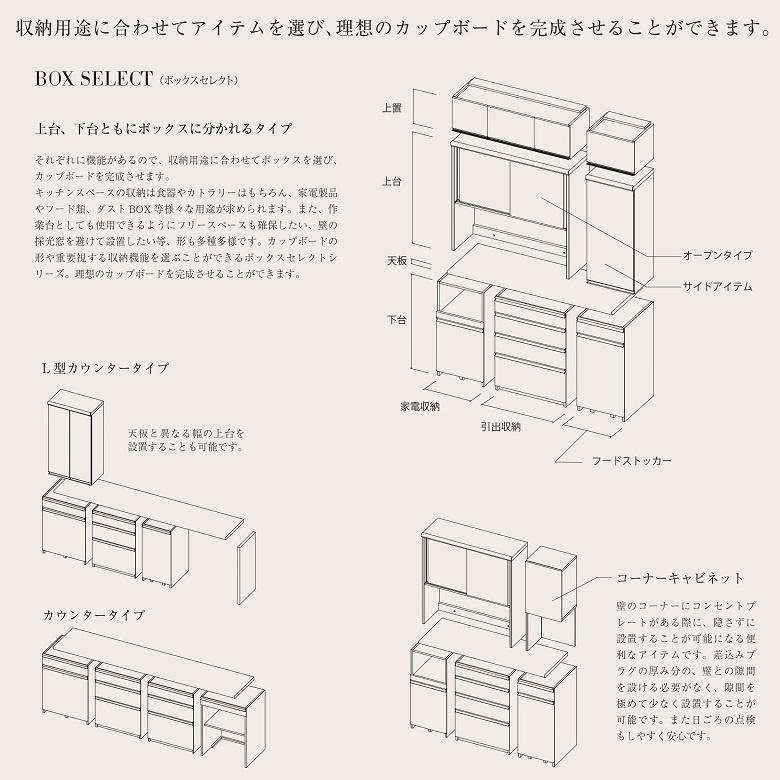 パモウナ 食器棚 下台 幅40cm オープン スライド キッチン家具 奥行50cm ハイカウンター ユニット 高さ900mm KJH-402｜kagu-hiraka｜15