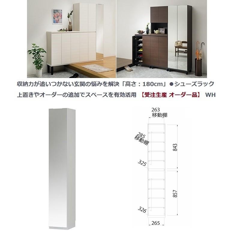 白井産業 ポルターレ エントランス 高さ180cm 幅30 ミラー付シューズ