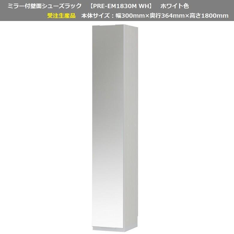 白井産業 ポルターレ エントランス 高さ180cm 幅30 ミラー付シューズ