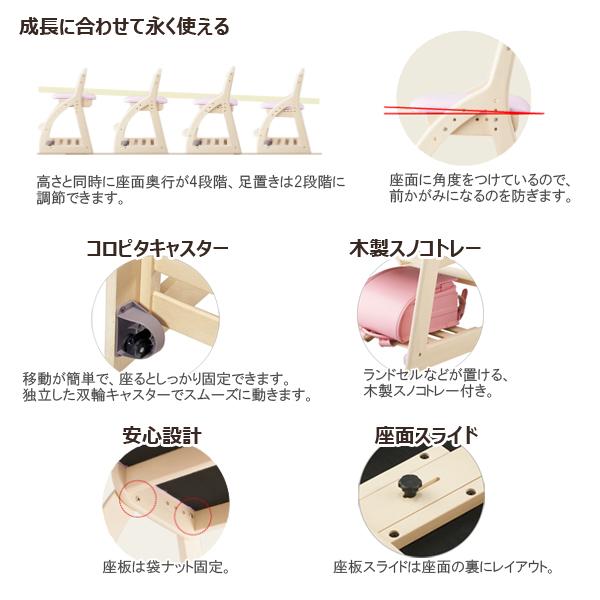 木製椅子 コイズミ コーディネートチェア 学習椅子 FLC-847MOIV FLC-848MOSA 2026年度の画像