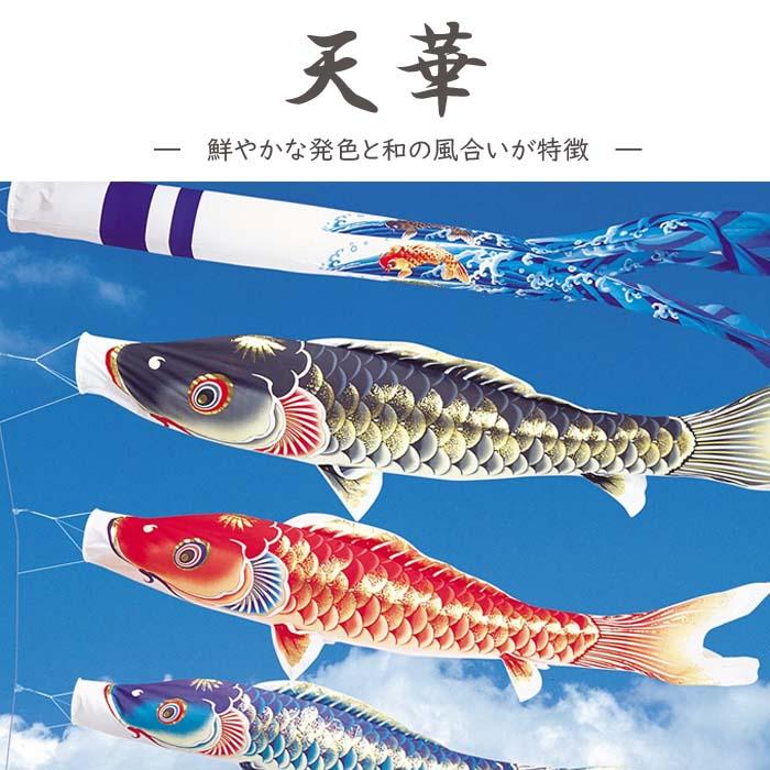 ワタナベ鯉のぼり 鯉のぼり 錦鯉 天華5m3色6点セット 屋外用