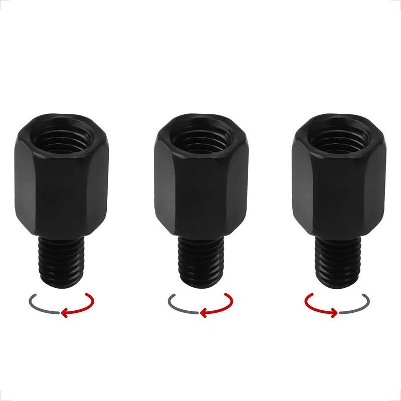 良質ミラー 変換アダプター 正ネジ 10mm→8mmミラーアダプター 2個入り バイクパーツセンター パーツ ミラー 変換アダプター 黒 車体8mm 正ネジ⇒ミラー10mm 正ネジ 1個