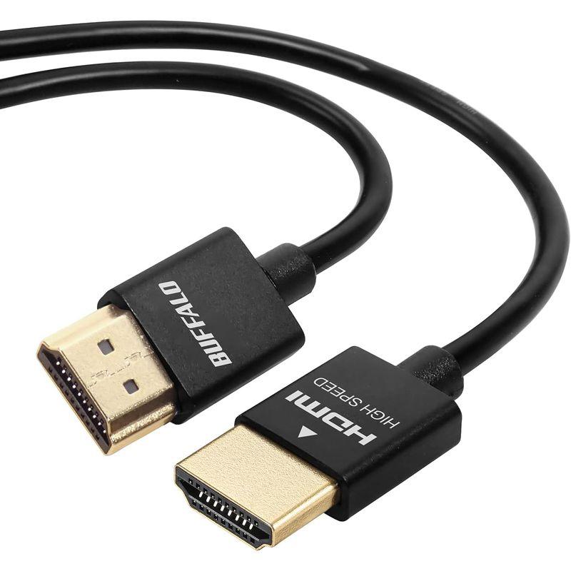 バッファロー HDMI スリム ケーブル 2m ARC 対応 4K × 2K 対応 HIGH SPEED With Ethernet 認証品 HDMIケーブル 