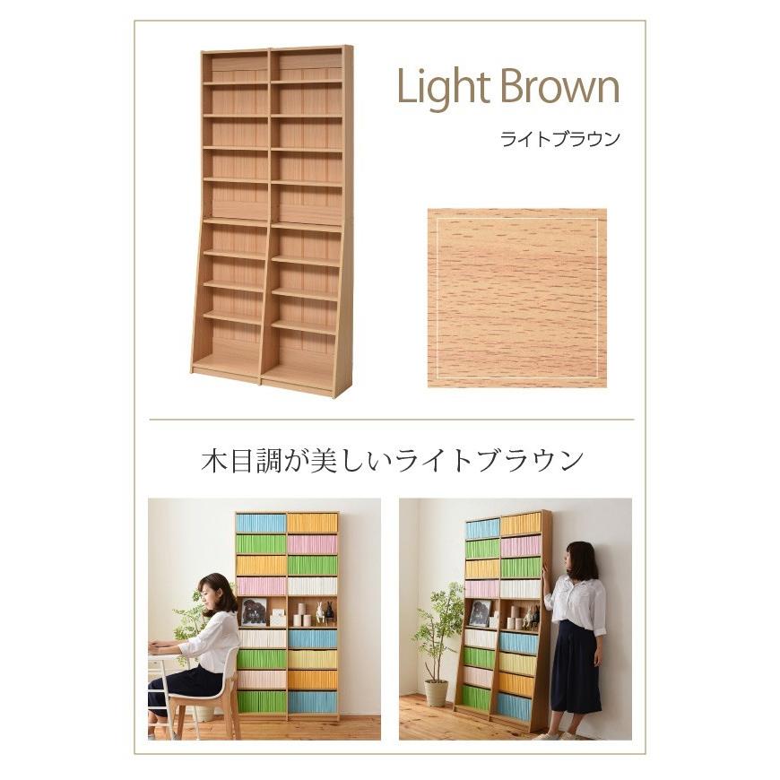 本棚 薄型 オープンラック 壁面本棚 文庫本収納 棚板 1cmピッチ 可動 スリム 幅90 高さ180 シンプル_13