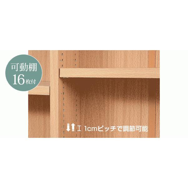 本棚 薄型 オープンラック 壁面本棚 文庫本収納 棚板 1cmピッチ 可動 スリム 幅90 高さ180 シンプル_7