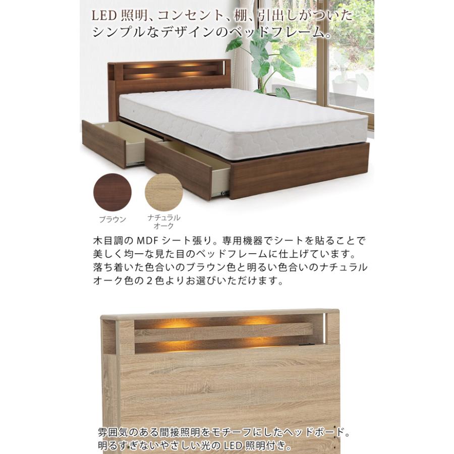 ベッド ダブルベッド フレームのみ ベッドフレーム ダブル 収納付き 