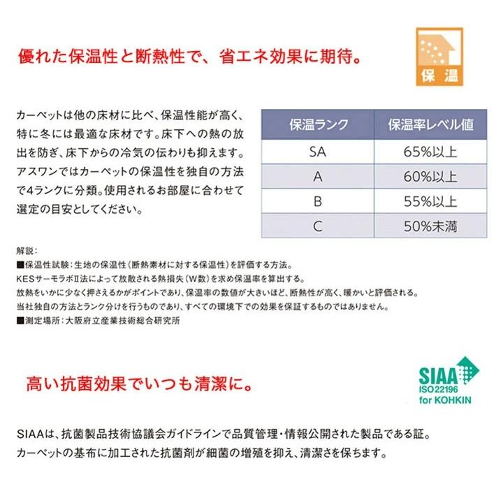 【江戸間 6畳 261×352 アスシャリオ】ナイロン・防炎・制電・防ダニ・抗菌・防汚・遮音・遊び毛防止・保温・カーペット・絨毯(じゅうたん)・ラグ・レベルループ｜kagu-nakanishi｜18