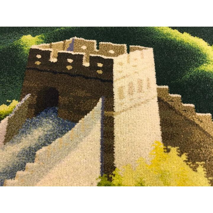 タペストリー ウール 中国段通 約243.7×150cm 風景 dt-046の画像