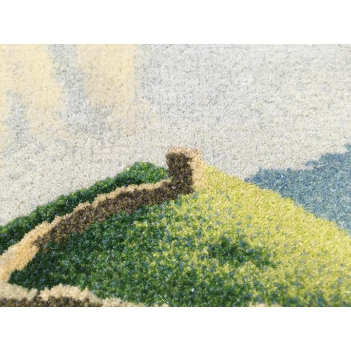 タペストリー ウール 中国段通 約243.7×150cm 風景 dt-046の画像