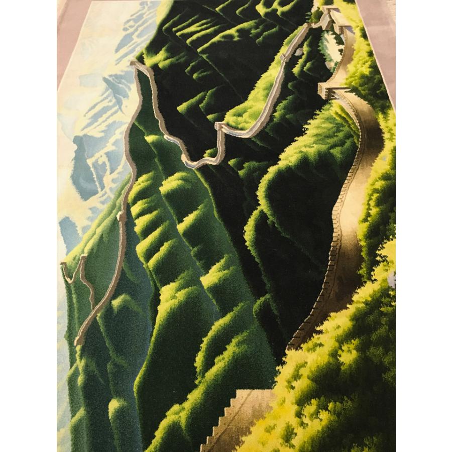 タペストリー ウール 中国段通 約243.7×150cm 風景 dt-046の画像