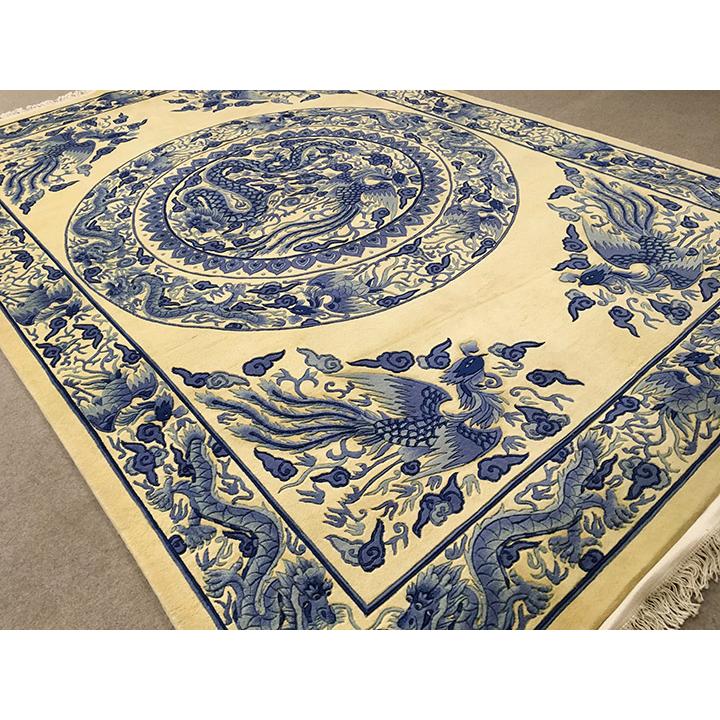 アクセント ラグ 絨毯 カーペット ウール 中国段通 約3畳 約182×276cm