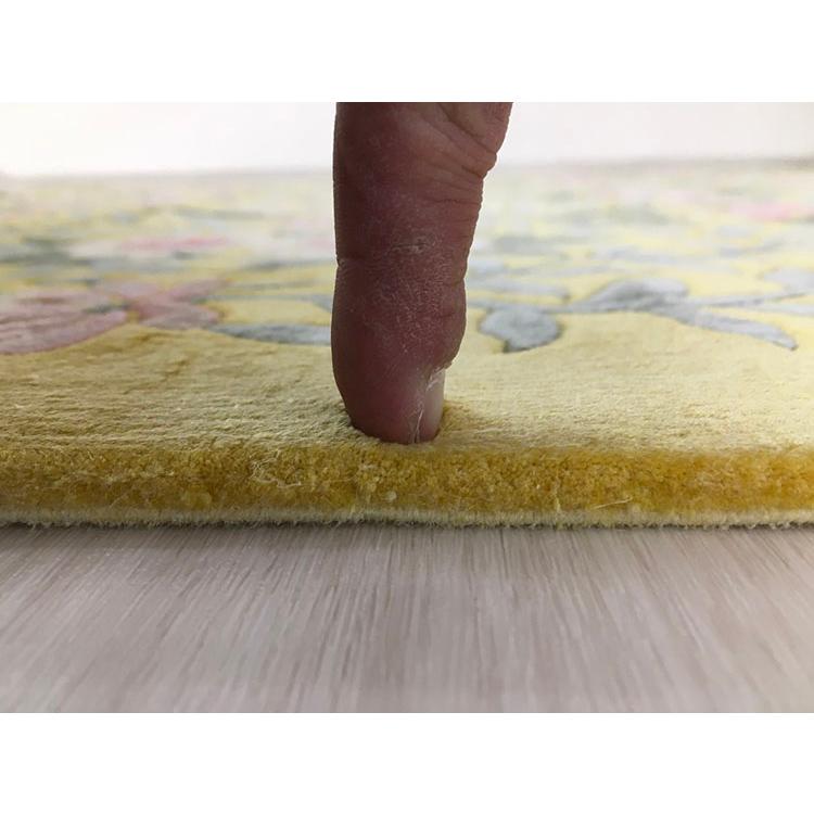 アクセント　ラグ　絨毯　カーペット　シルク　中国段通　約3畳　約169×246.5cm　120段　イエロー系　dt-1007_10