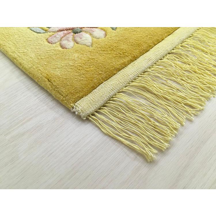 アクセント　ラグ　絨毯　カーペット　シルク　中国段通　約3畳　約169×246.5cm　120段　イエロー系　dt-1007_3