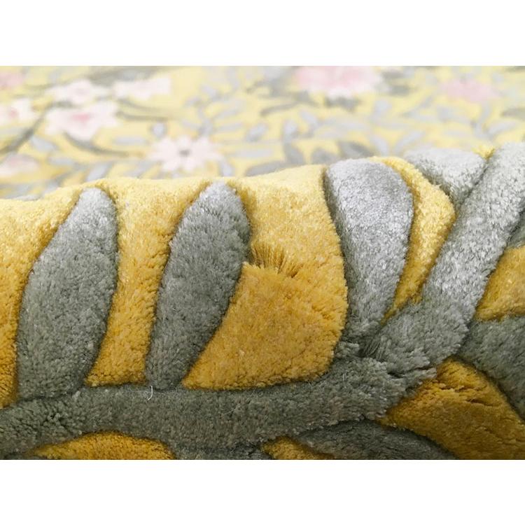 アクセント　ラグ　絨毯　カーペット　シルク　中国段通　約3畳　約169×246.5cm　120段　イエロー系　dt-1007_5