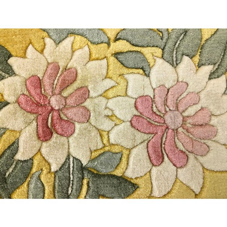 アクセント　ラグ　絨毯　カーペット　シルク　中国段通　約3畳　約169×246.5cm　120段　イエロー系　dt-1007_7