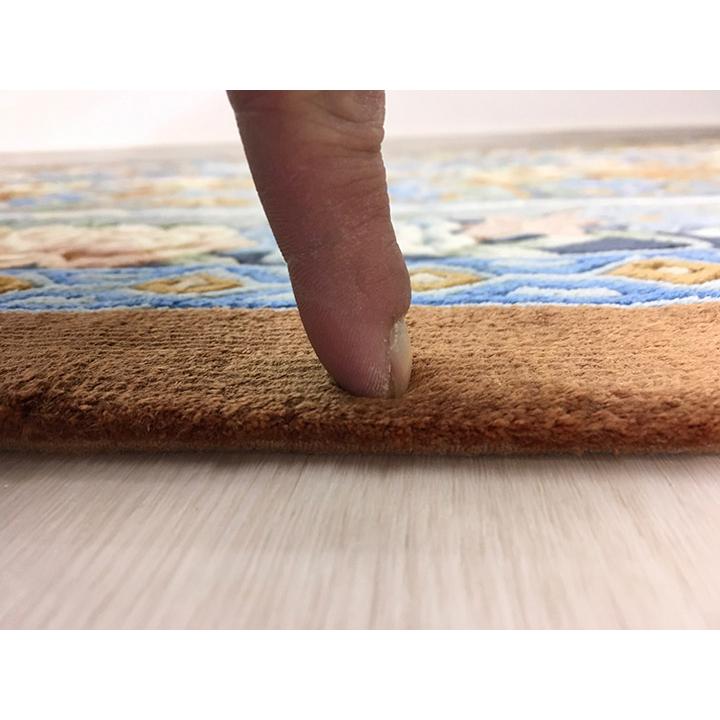 アクセント ラグ 絨毯 カーペット シルク 中国段通 約3畳 約164×242cm