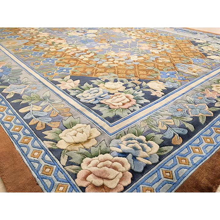 アクセント ラグ 絨毯 カーペット シルク 中国段通 約3畳 約164×242cm