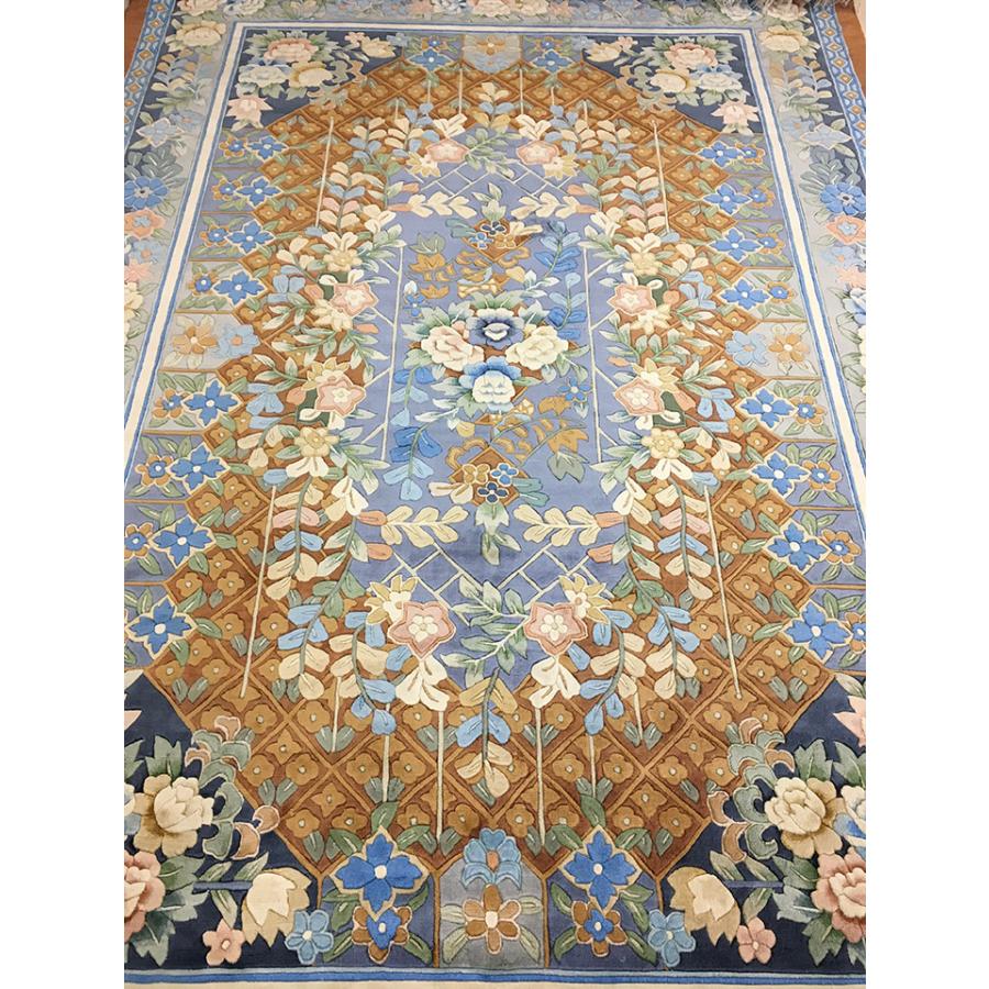 アクセント ラグ 絨毯 カーペット シルク 中国段通 約3畳 約164×242cm