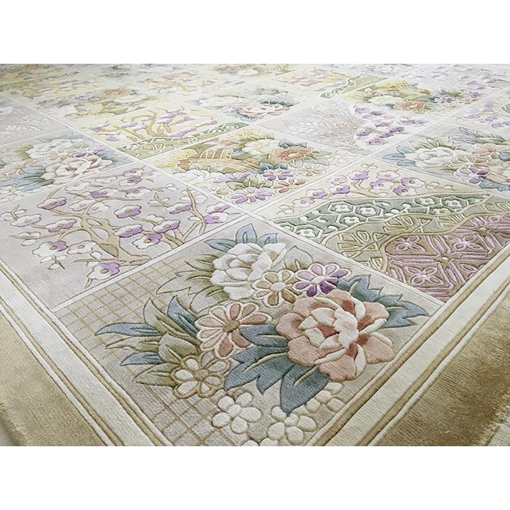 アクセント ラグ 絨毯 カーペット シルク 中国段通 約3畳 約169×240cm 