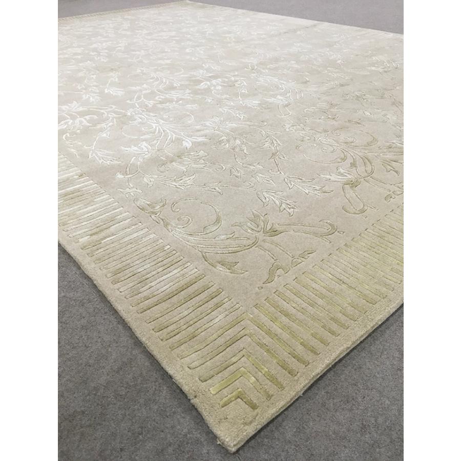 アクセント ラグ 絨毯 カーペット ヤク シルク 中国段通 約3畳 約166