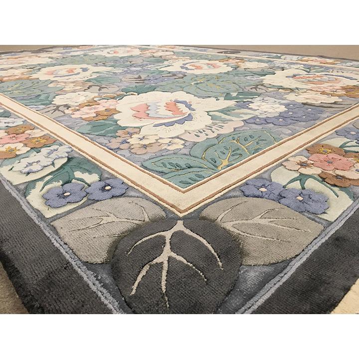 アクセント ラグ 絨毯 カーペット シルク 中国段通 約3畳 約167.5