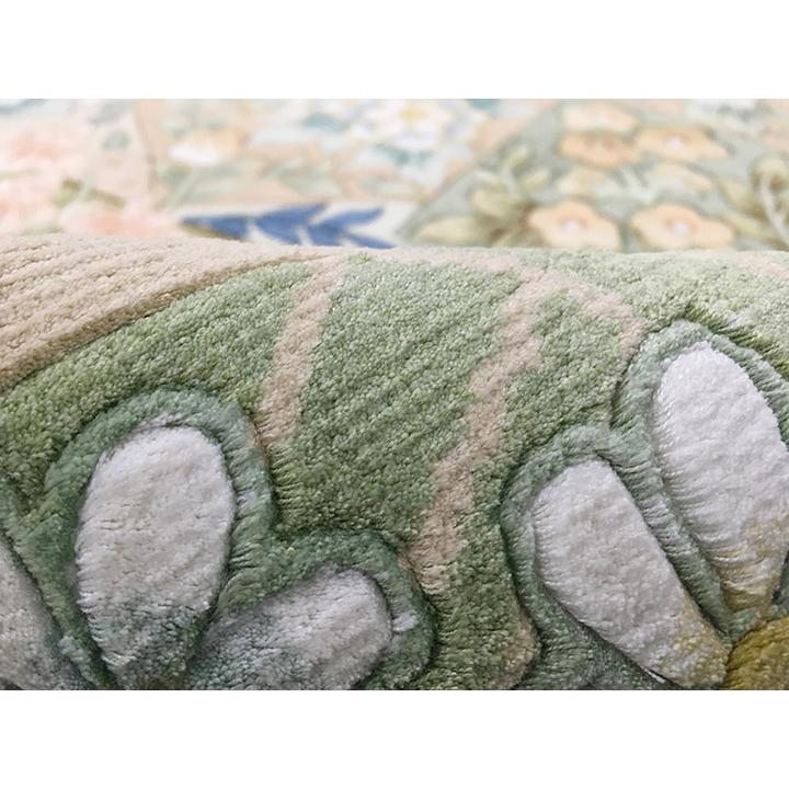 アクセント ラグ 絨毯 カーペット シルク 中国段通 約3畳 約167×244cm