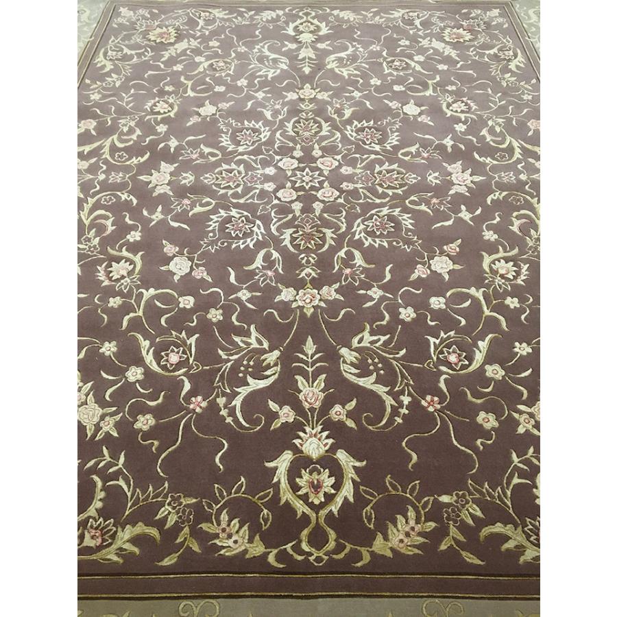 アクセント ラグ 絨毯 カーペット ウール シルク 中国段通 約6畳 約246