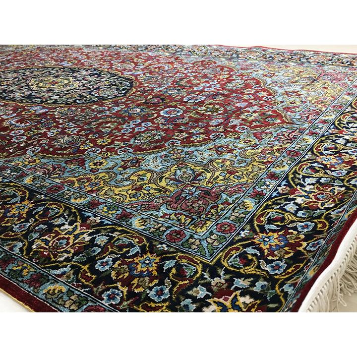 アクセント ラグ 絨毯 カーペット 玄関マット シルク 四川 中国段通 約