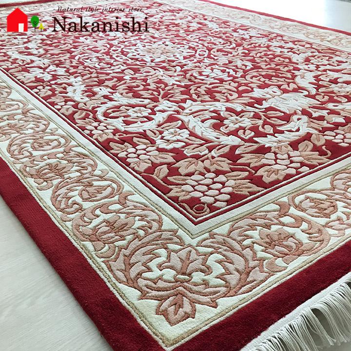 段通絨毯カーペット アクセント ラグ 絨毯 カーペット シルク 中国段通 約123×185cm 120段