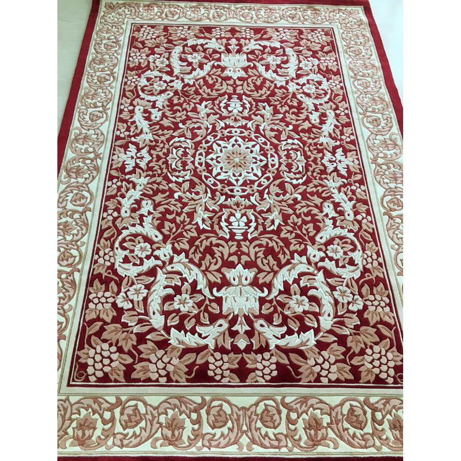 アクセント ラグ 絨毯 カーペット シルク 中国段通 約123×185cm 120段