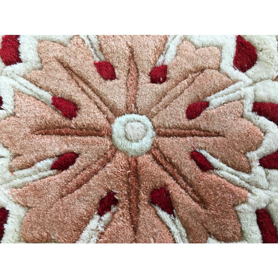 アクセント ラグ 絨毯 カーペット シルク 中国段通 約123×185cm 120段