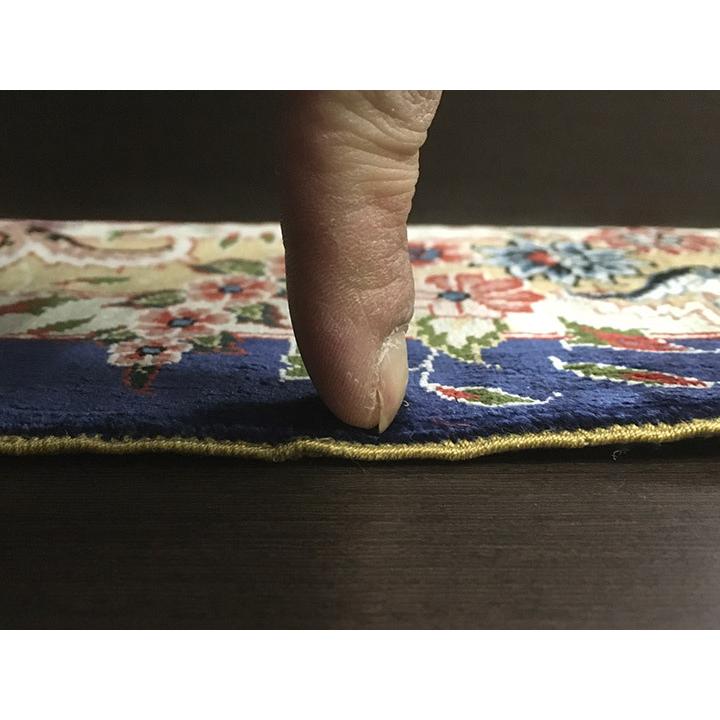 アクセント ラグ 絨毯 カーペット シルク 四川 中国段通 約4畳 約214×308.5cm 300段 マルチカラー dt-201の画像