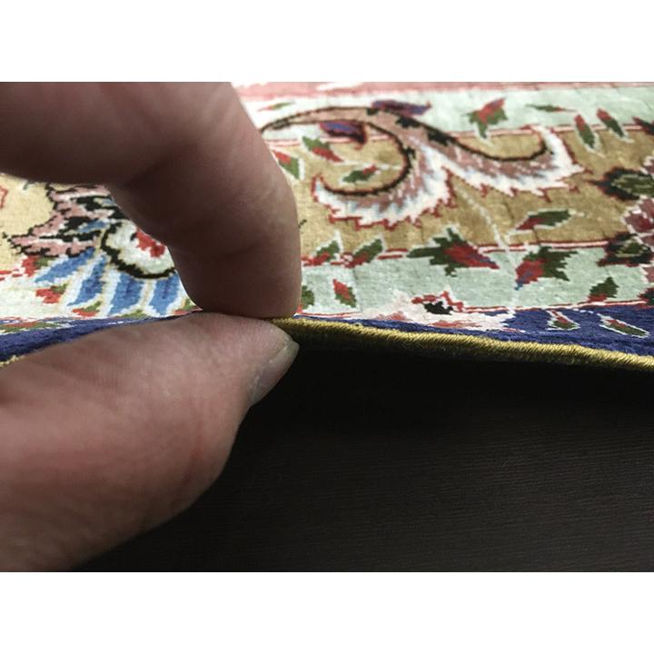 アクセント ラグ 絨毯 カーペット シルク 四川 中国段通 約4畳 約214×308.5cm 300段 マルチカラー dt-201の画像