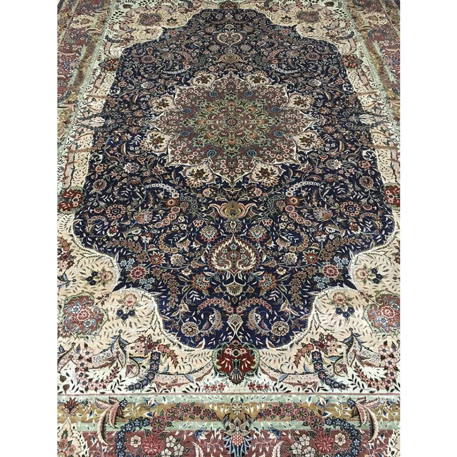 アクセント ラグ 絨毯 カーペット シルク 四川 中国段通 約4畳 約214×308.5cm 300段 マルチカラー dt-201の画像