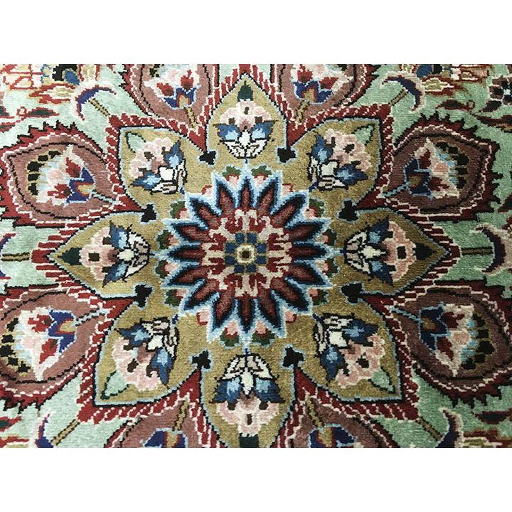 アクセント ラグ 絨毯 カーペット シルク 四川 中国段通 約4畳 約214×308.5cm 300段 マルチカラー dt-201の画像
