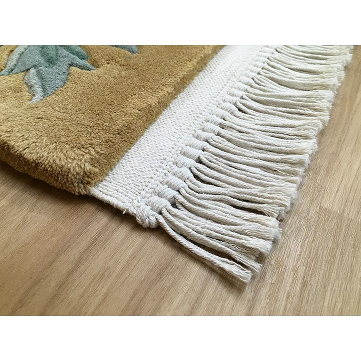 アクセント ラグ 絨毯 カーペット ウール 中国段通 約4畳 約182×270cm