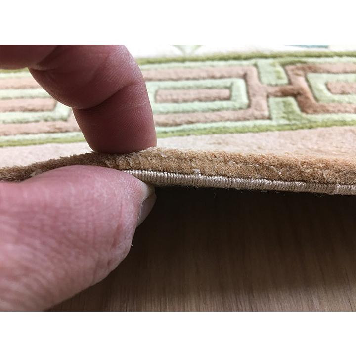 アクセント　ラグ　絨毯　カーペット　シルク　中国段通　約6畳　約243.5×301cm　120段　イエロー系　dt-232_11
