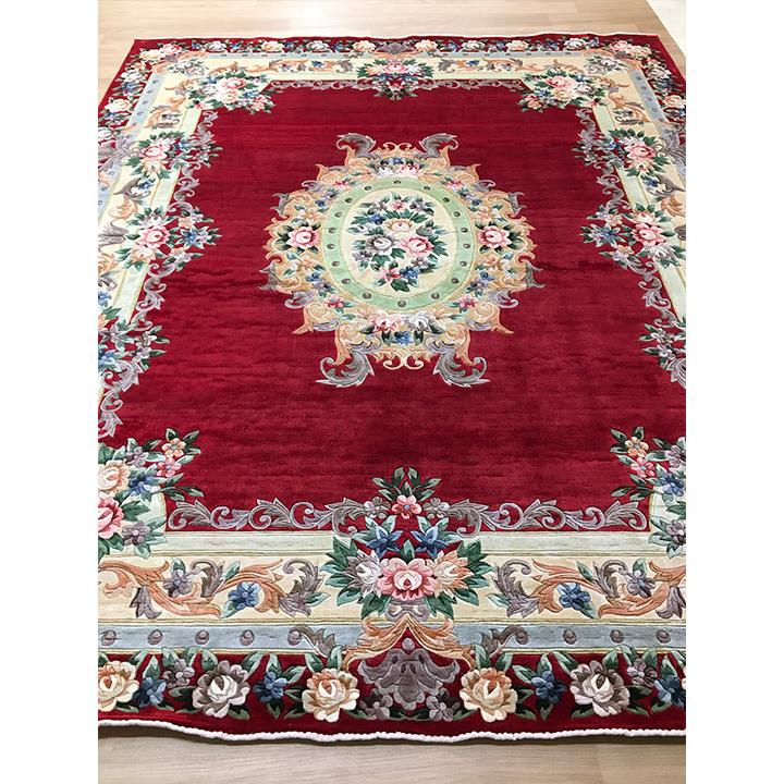 アクセント ラグ 絨毯 カーペット シルク 中国段通 約6畳 約243×301cm