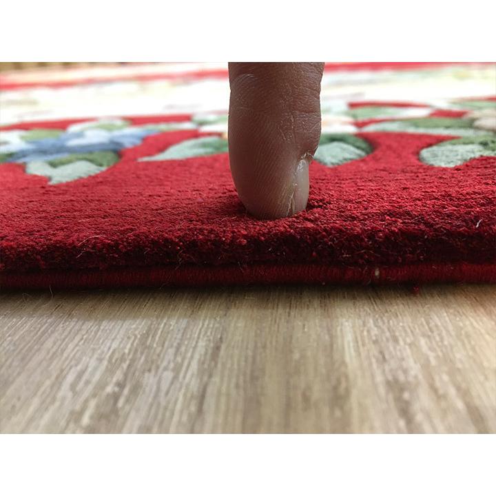 アクセント ラグ 絨毯 カーペット シルク 中国段通 約6畳 約243×305cm