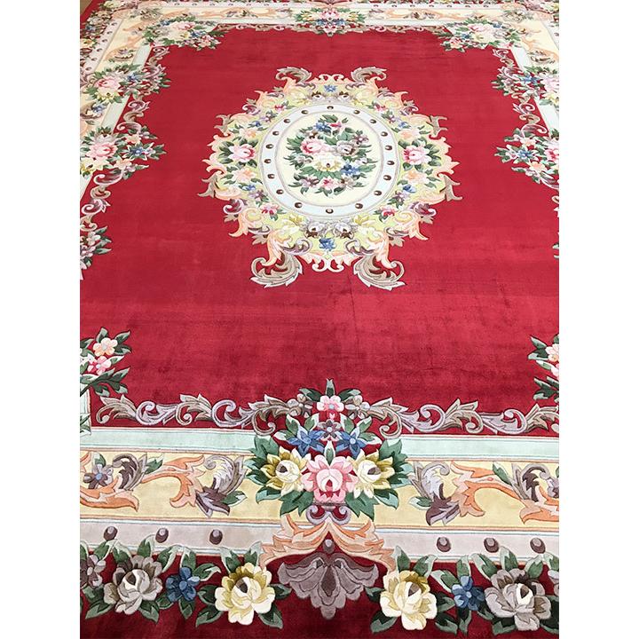 アクセント ラグ 絨毯 カーペット シルク 中国段通 約6畳 約243×305cm