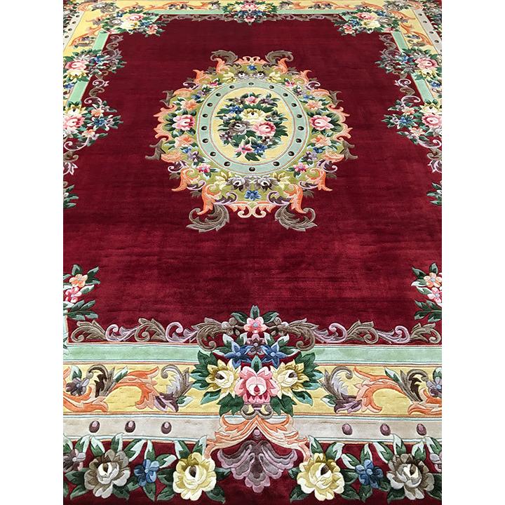 アクセント ラグ 絨毯 カーペット シルク 中国段通 約6畳 約243×305cm