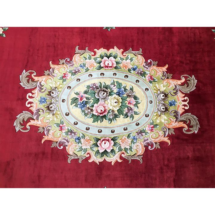 アクセント ラグ 絨毯 カーペット シルク 中国段通 約6畳 約243×305cm 