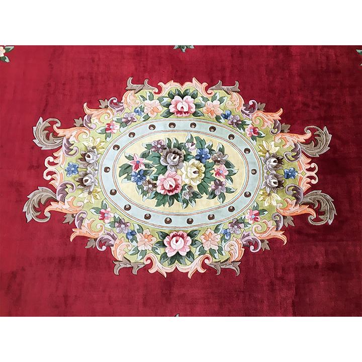 アクセント ラグ 絨毯 カーペット シルク 中国段通 約6畳 約243×305cm