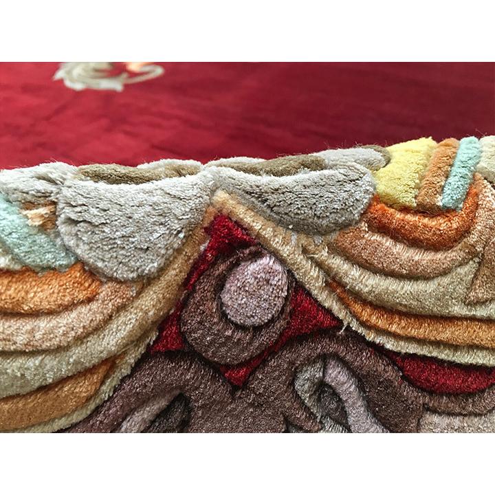 アクセント ラグ 絨毯 カーペット シルク 中国段通 約6畳 約243×305cm