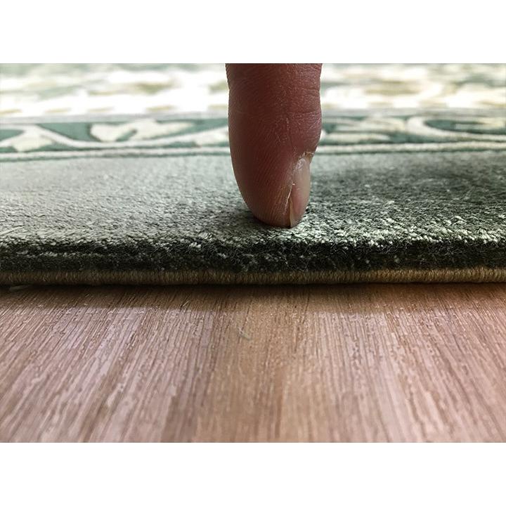 アクセント　ラグ　絨毯　カーペット　シルク　中国段通　約6畳　約245×305.5cm　120段　グリーン系　dt-241_10