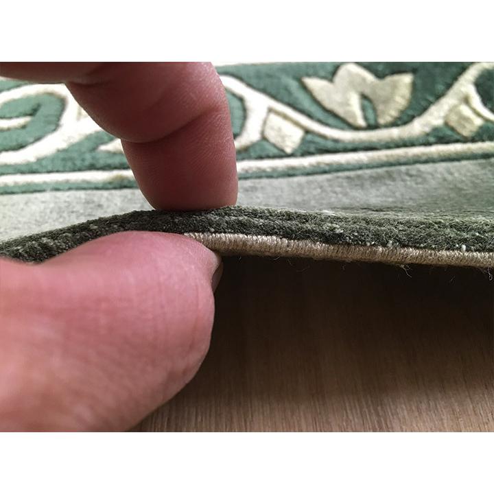 アクセント　ラグ　絨毯　カーペット　シルク　中国段通　約6畳　約245×305.5cm　120段　グリーン系　dt-241_11