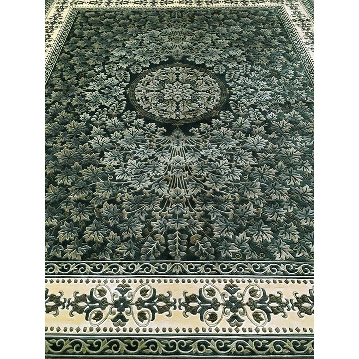 アクセント ラグ 絨毯 カーペット シルク 中国段通 約6畳 約245×305.5