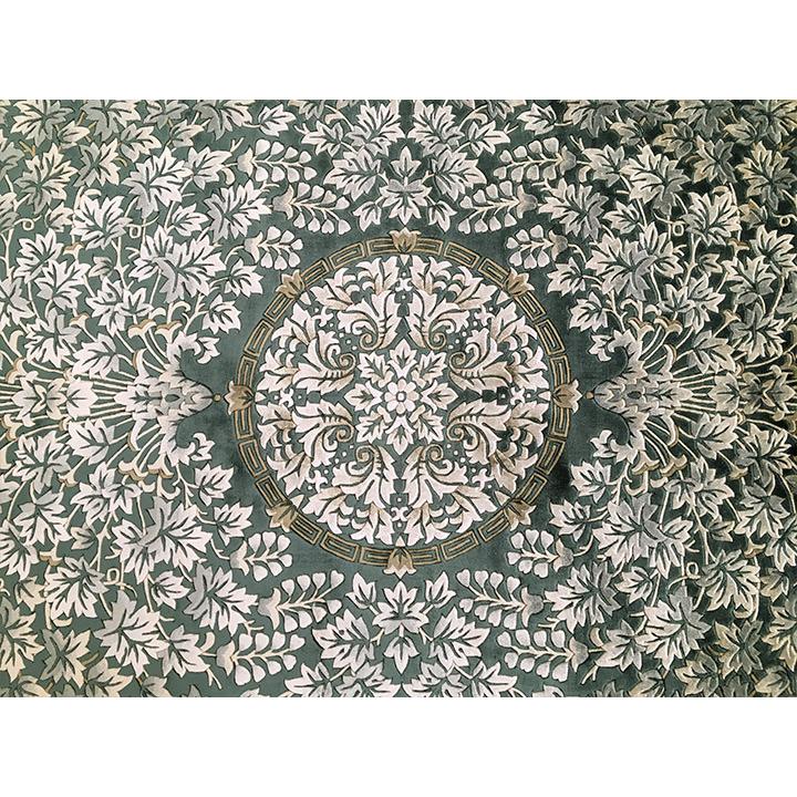 アクセント　ラグ　絨毯　カーペット　シルク　中国段通　約6畳　約245×305.5cm　120段　グリーン系　dt-241_8
