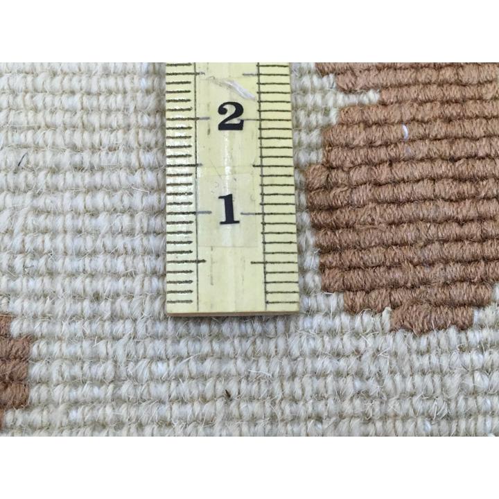 アクセント　ラグ　絨毯　カーペット　玄関マット　ウール　シルク　中国段通　約92×165cm　150段　ベージュ系　dt-a054の画像