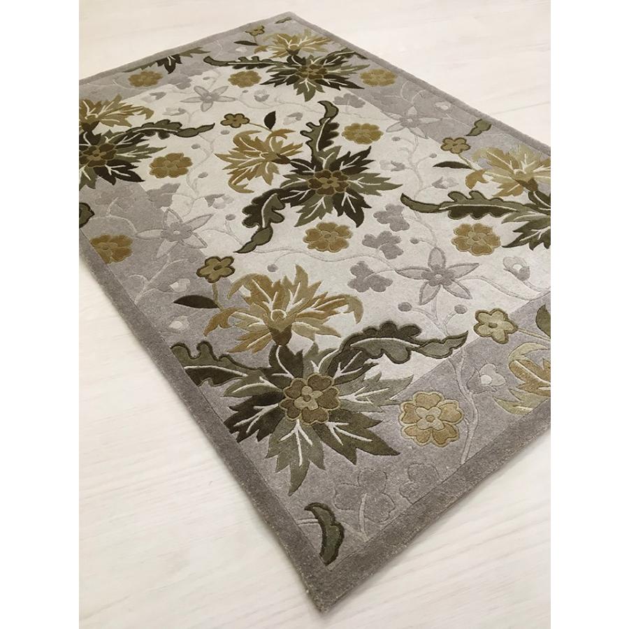 玄関マット　カシミヤ　シルク　中国段通　約62×92cm　260段　ベージュ系 　dt-a090の画像